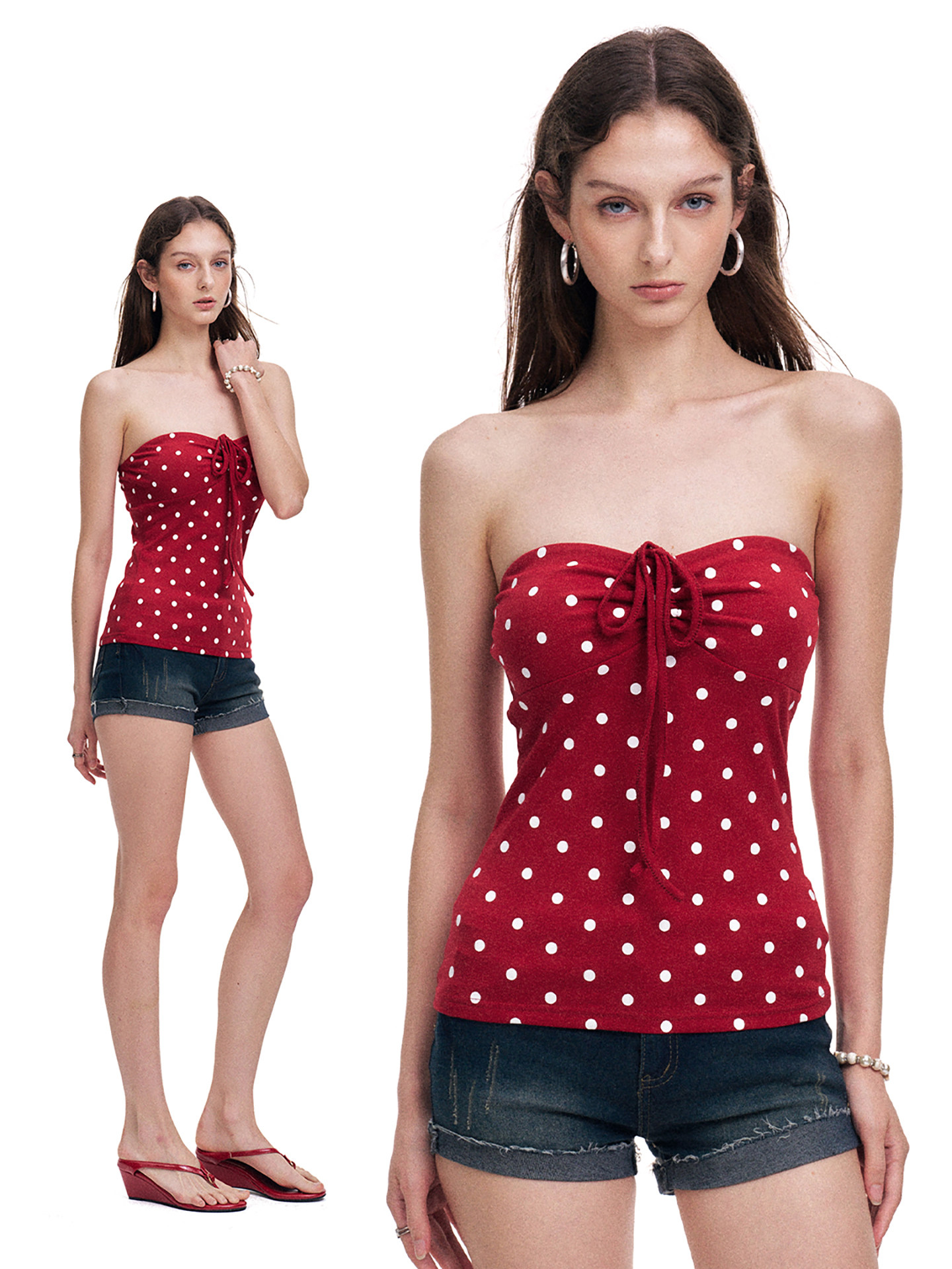 Badblood Women's Vintage Polka Dot Halter Cami Top