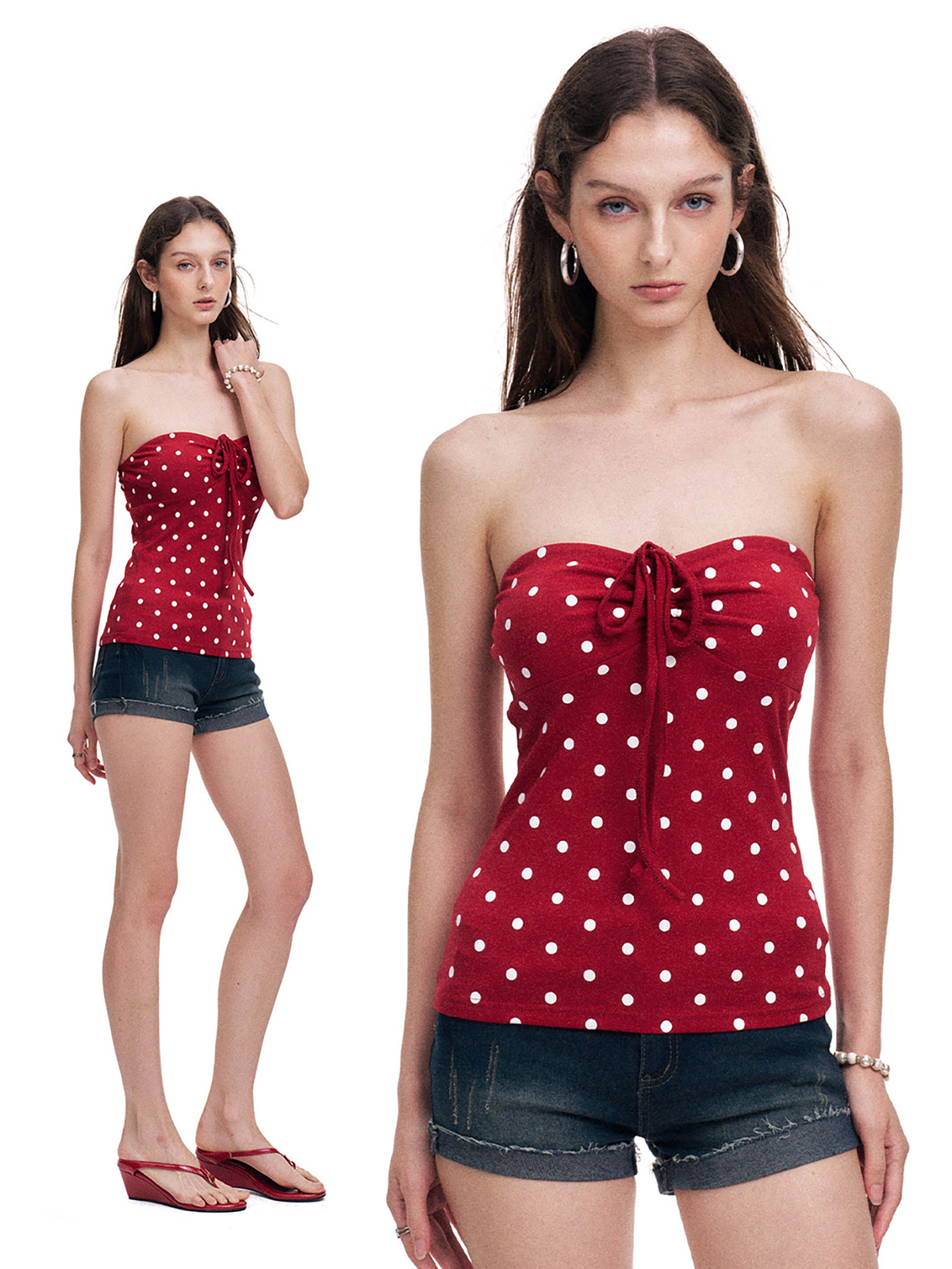 Badblood Women's Vintage Polka Dot Halter Cami Top