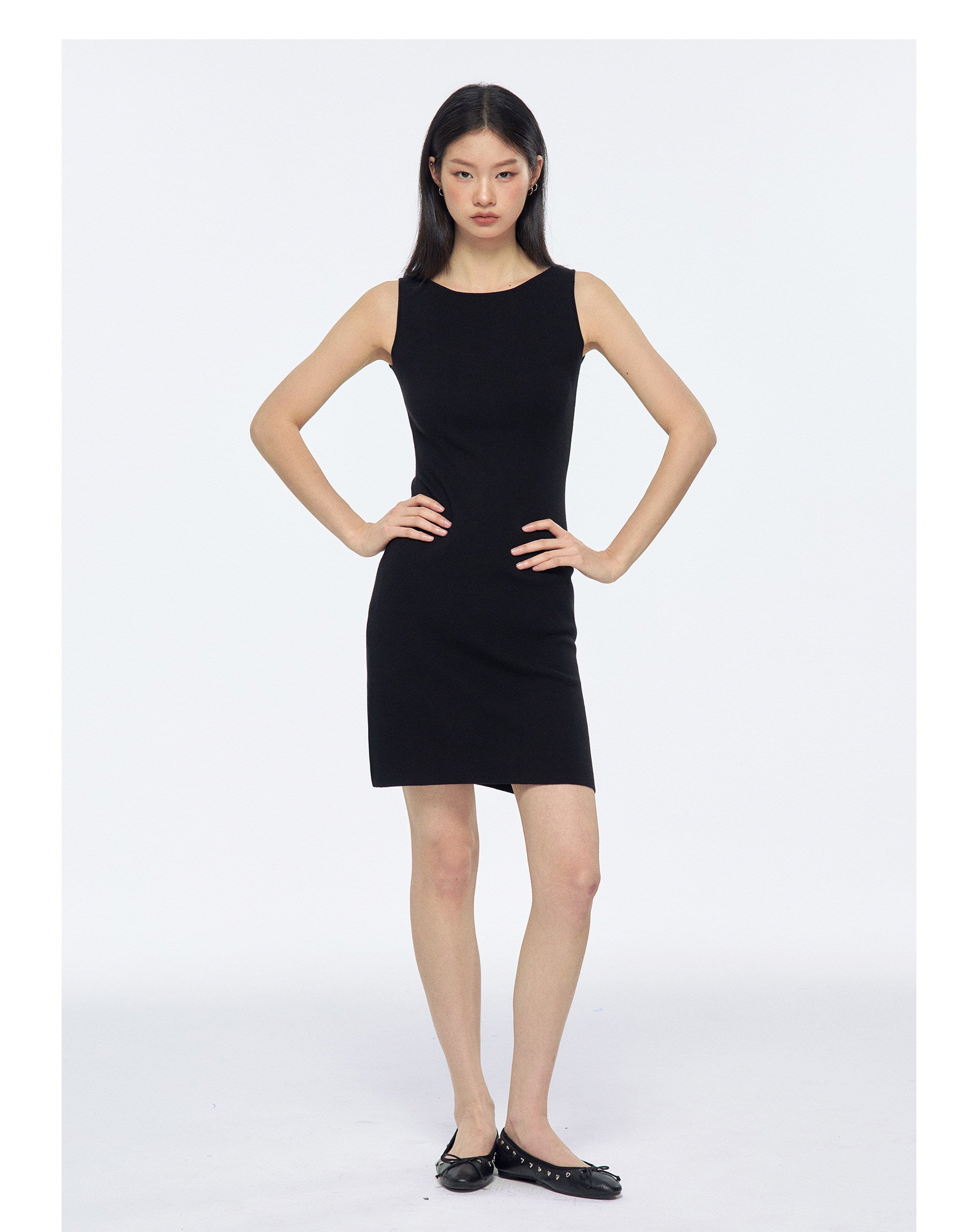 Women's Vintage Minimal Knit Midi Dress