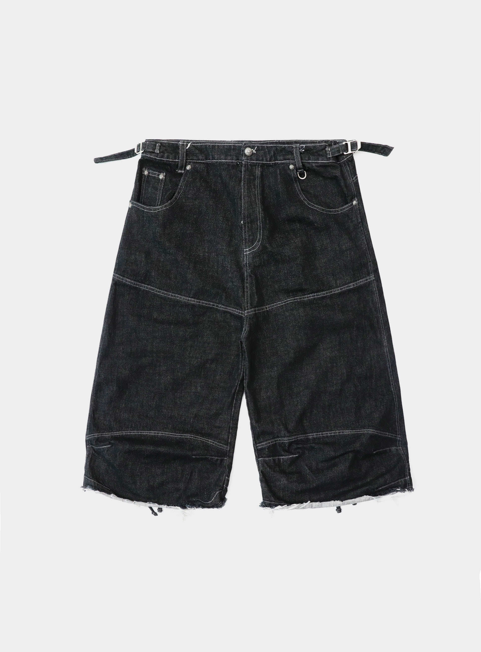 Badblood Women's Vintage Washed Dirty Wash Wide-Leg Cropped Jeans