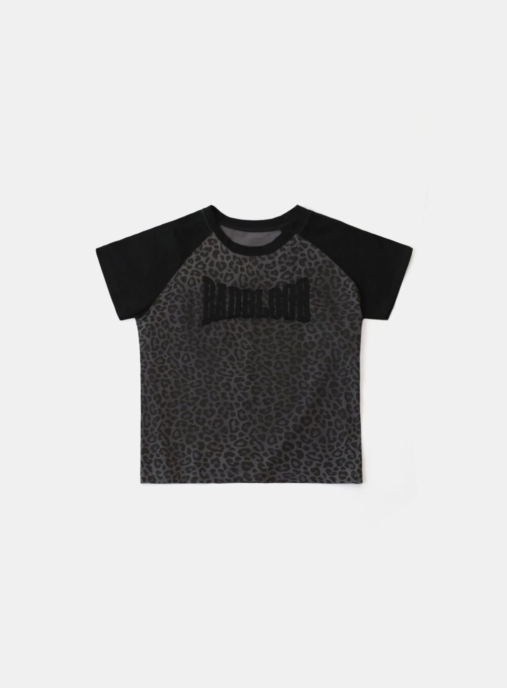 Badblood Women's Vintage Leopard Print Cropped Slim Fit T-Shirt