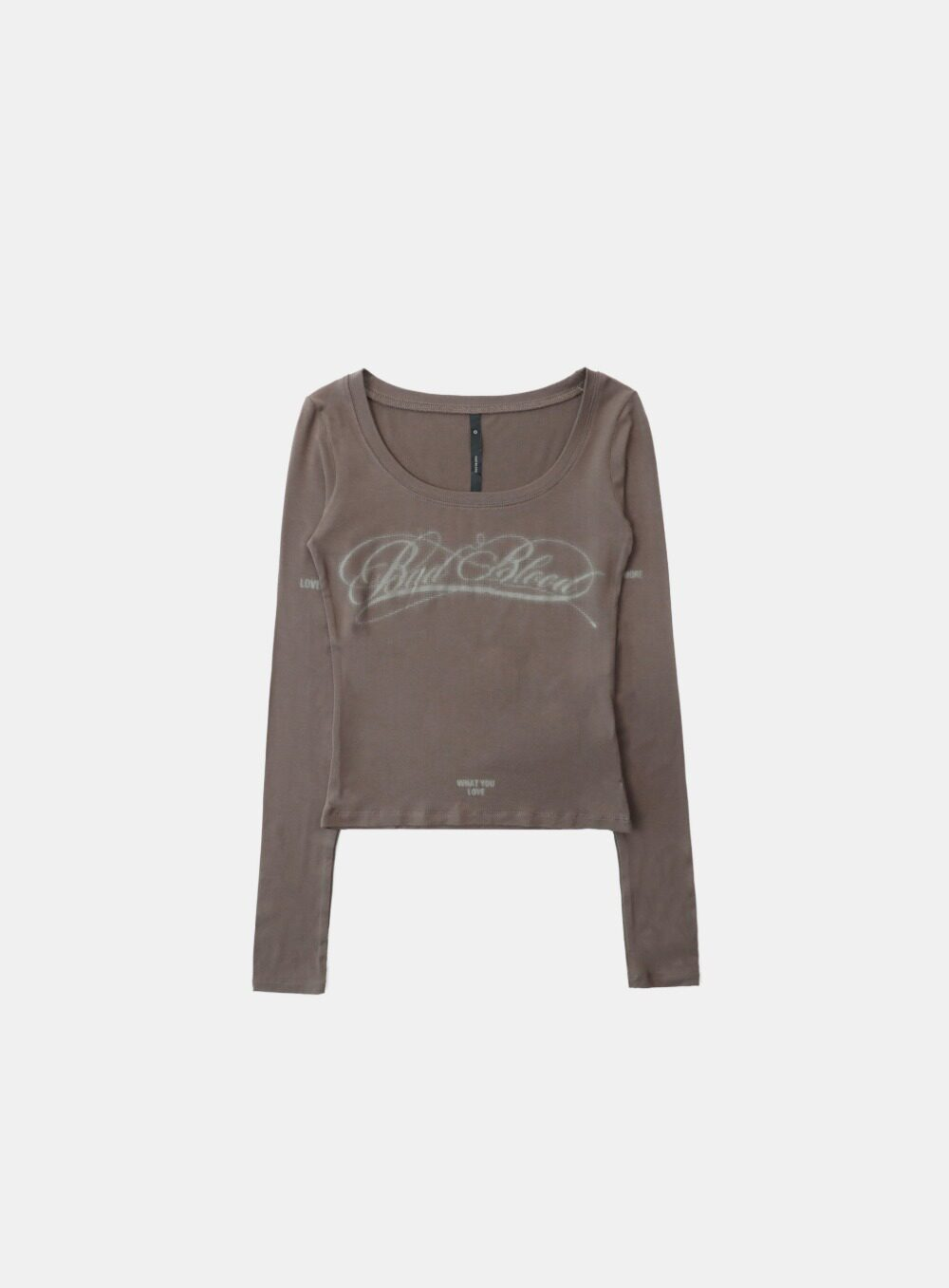 Badblood Women's Vintage Letter Graphic Slim Fit Long Sleeve T-Shirt