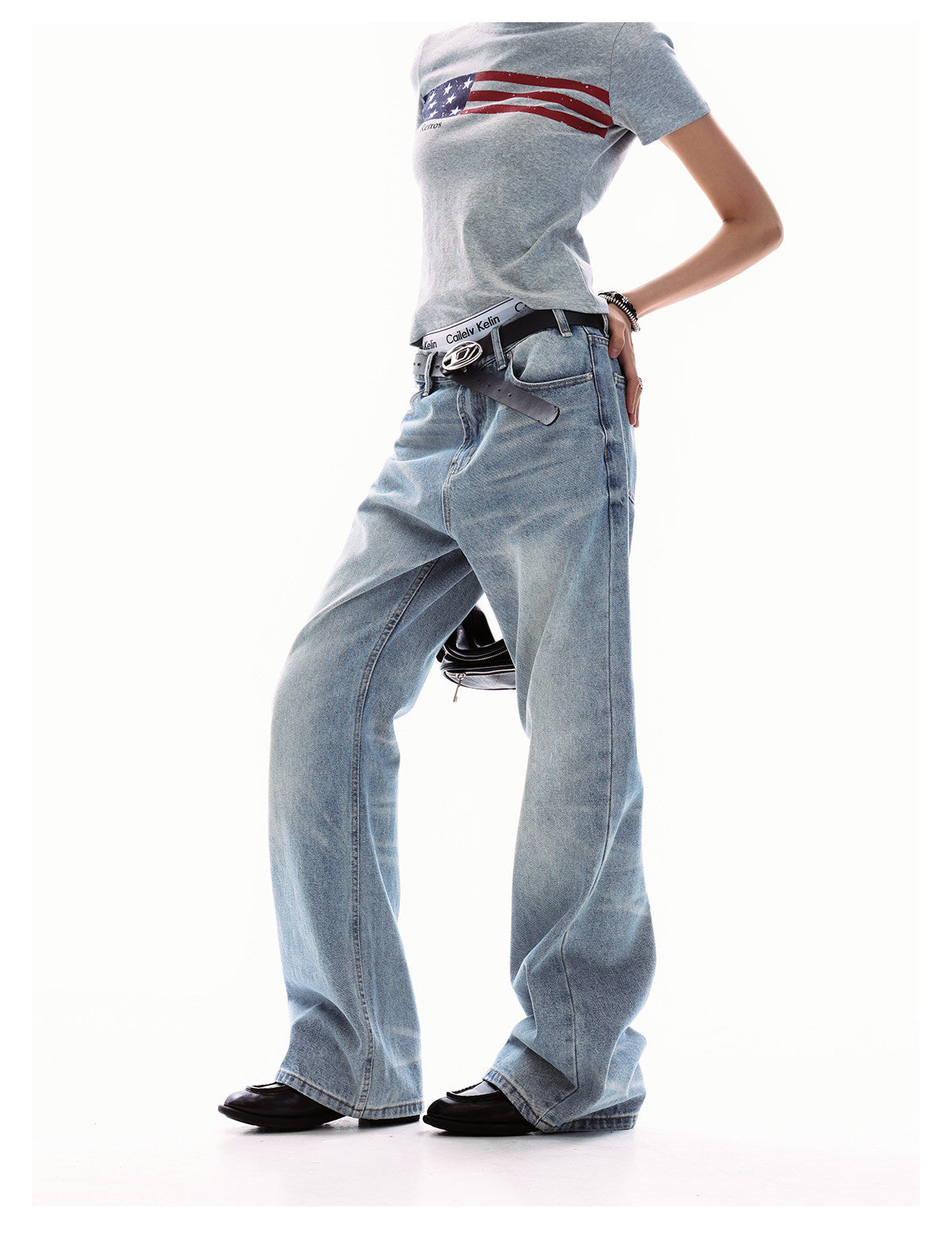 Unisex Washed Clean Fit Straight-Leg Jeans