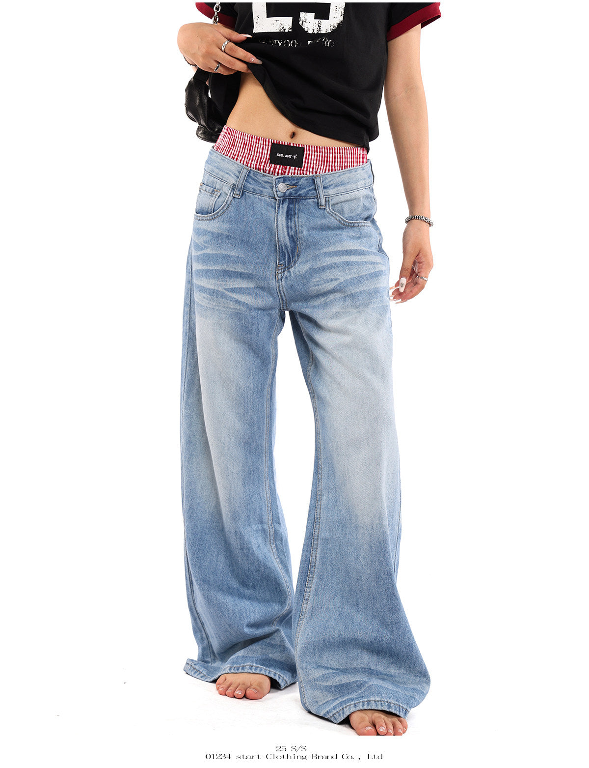 Unisex Wide-Leg Straight-Leg Jeans