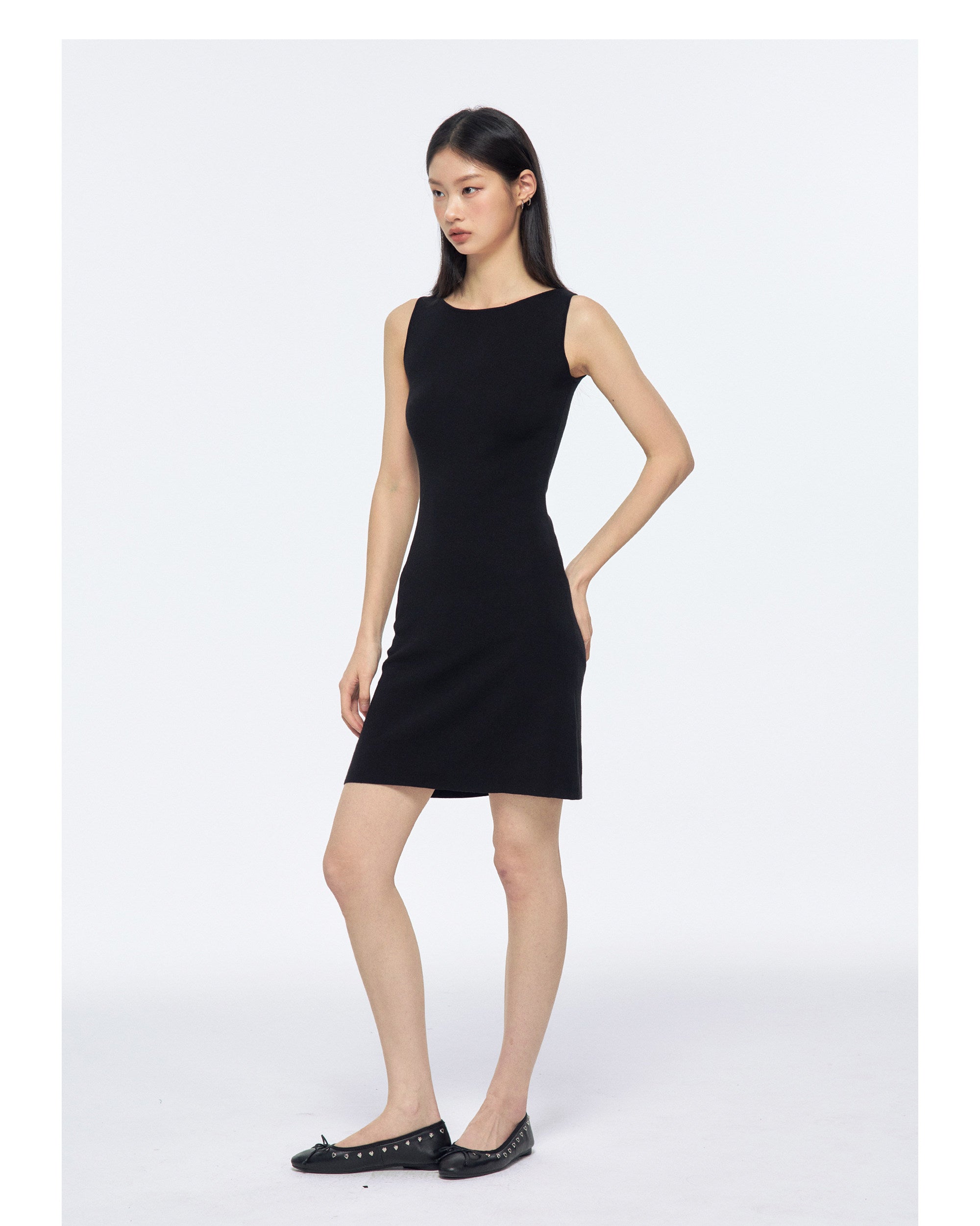 Women's Vintage Minimal Knit Midi Dress