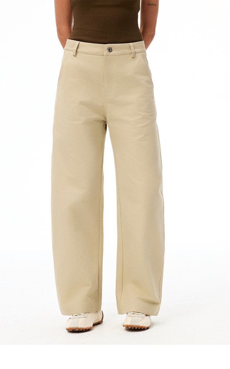 Women's Cotton Barrel Leg Straight Pants