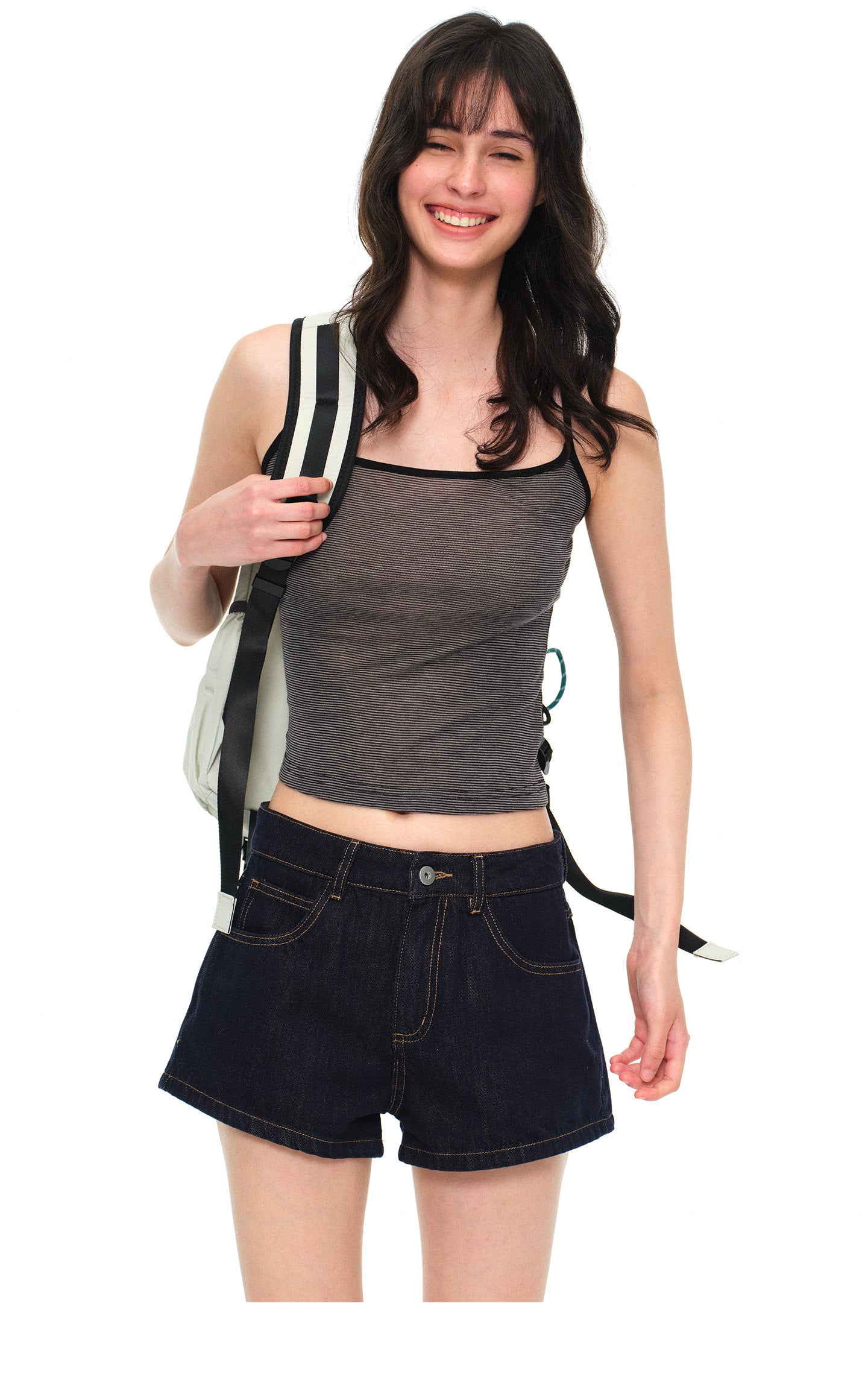 Women's TENCEL™ Striped Deep U-Neck Cami Tank Top