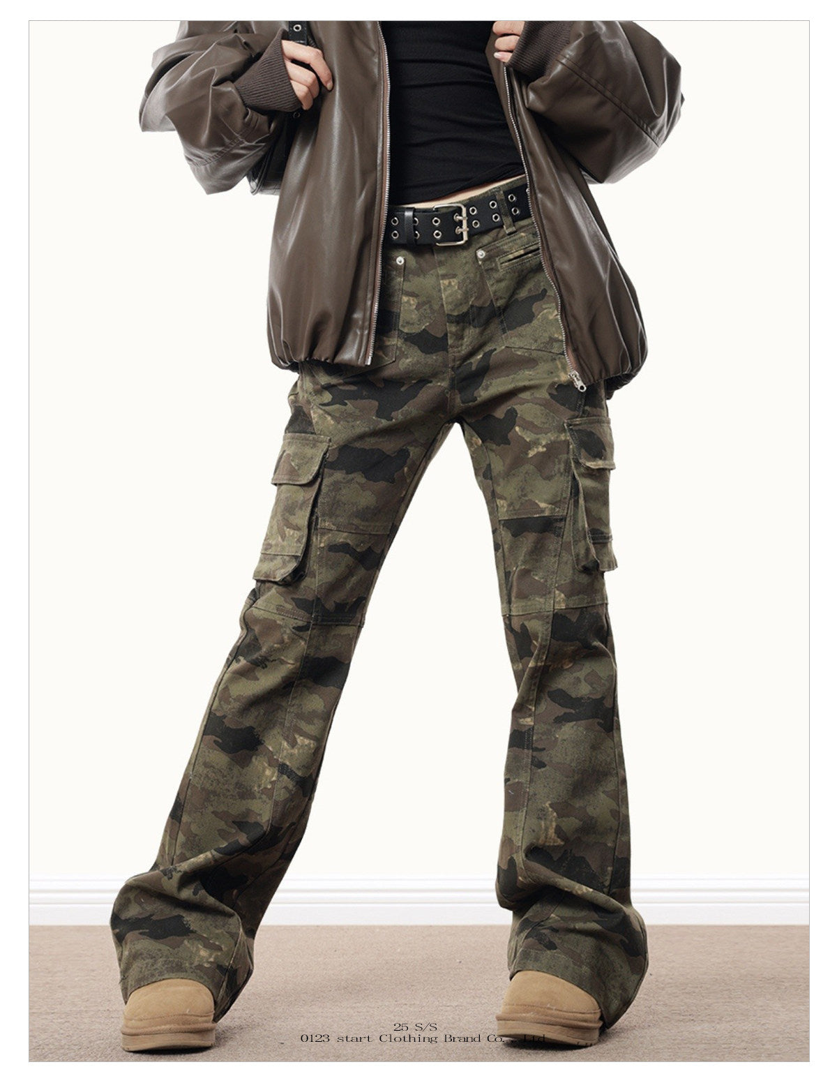 Unisex Vintage Camo Multi-Pocket Cargo Pants