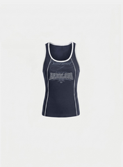 Badblood Women's Contrast Trim Embroidered Cami Tank Top