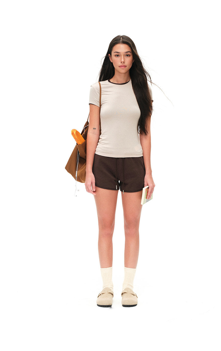 Women's Modal Slim Fit Crew Neck Short Sleeve T-Shirt