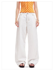 Unisex Vintage Slub Denim Barrel Leg Jeans