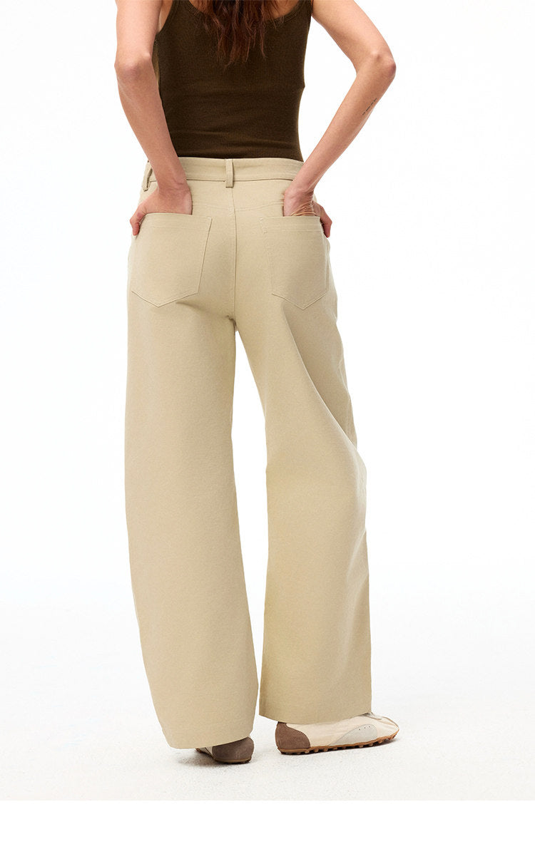 Women's Cotton Barrel Leg Straight Pants