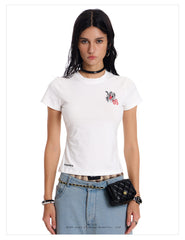 Women's Heart Graffiti Slim Fit Graphic T-Shirt