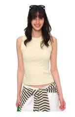 Women's Slim Fit Crew Neck Sleeveless Tank Top