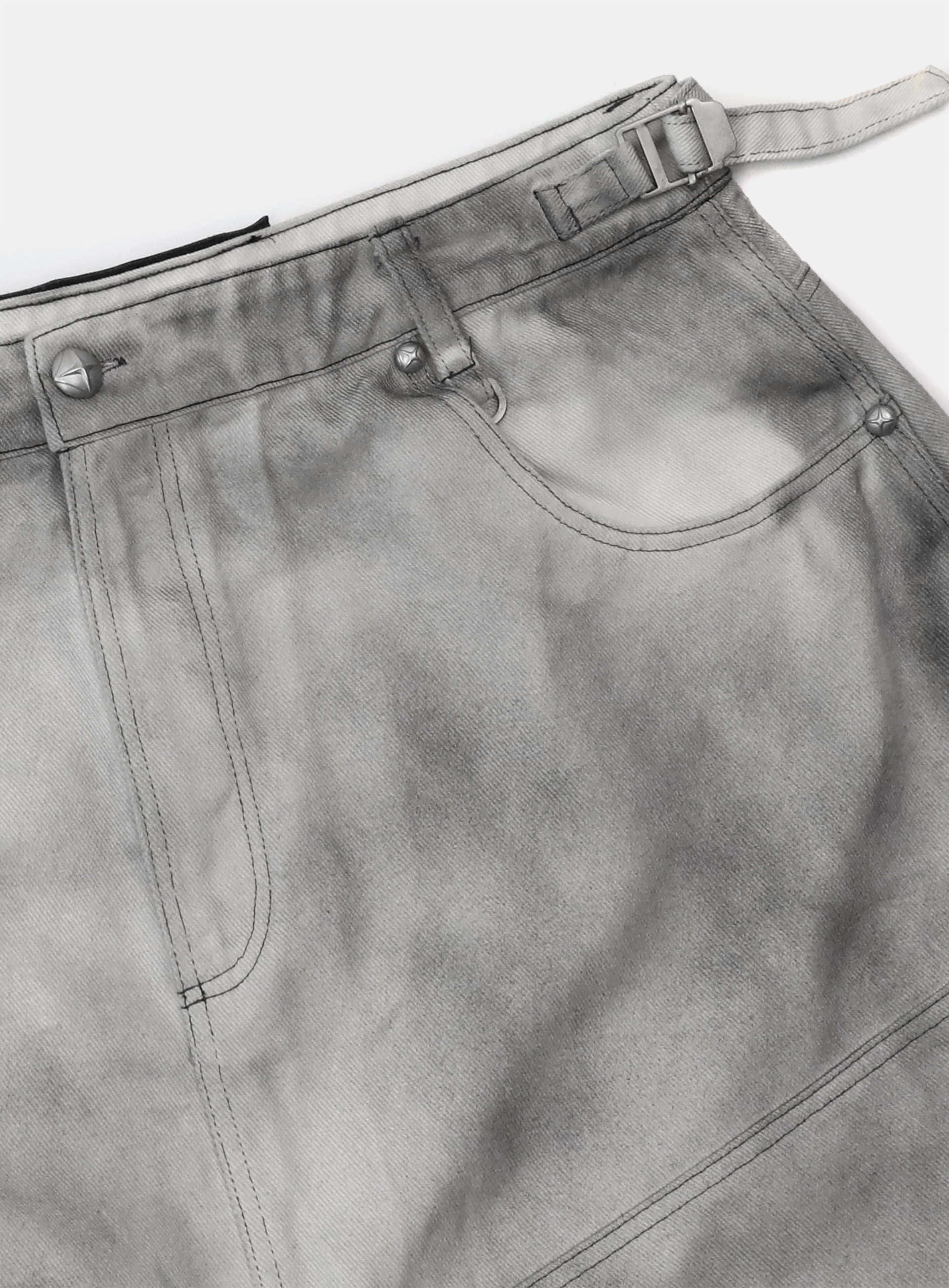 Badblood Women's Vintage Washed Dirty Wash Wide-Leg Cropped Jeans