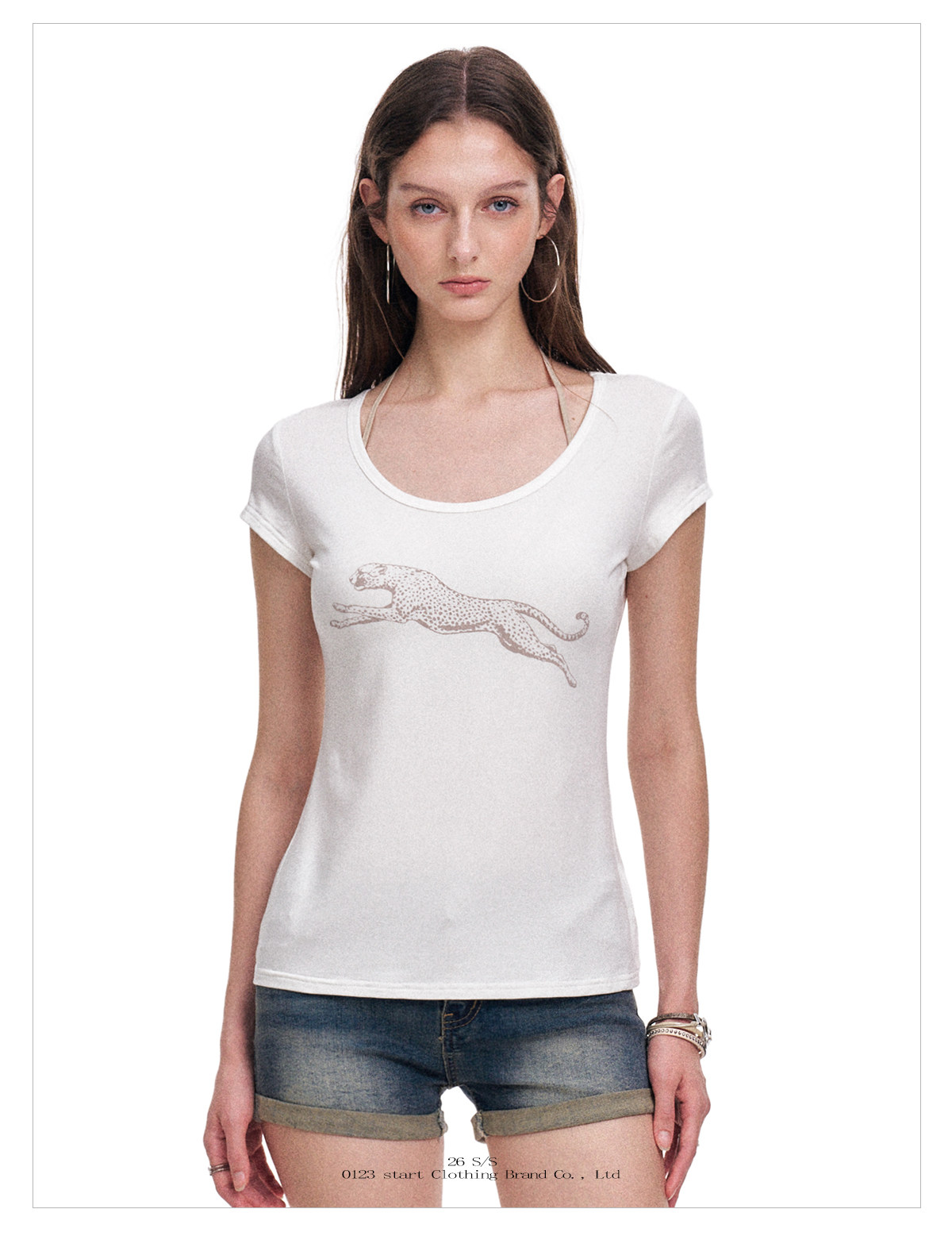 Leopard Print Slim Fit Tee