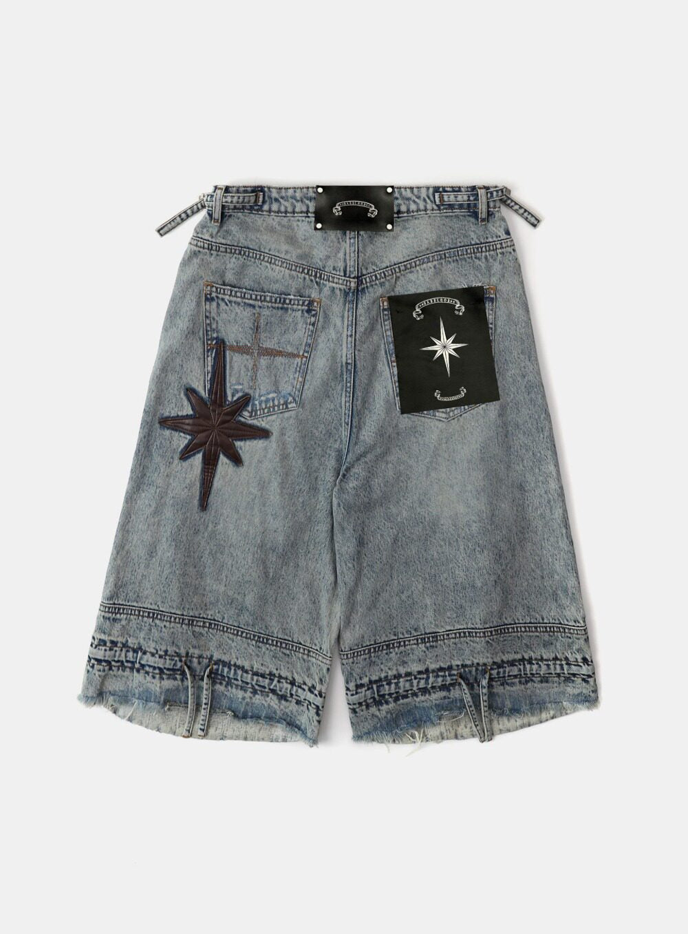 Badblood Women's Vintage Washed Distressed Cropped Straight-Leg Jeans