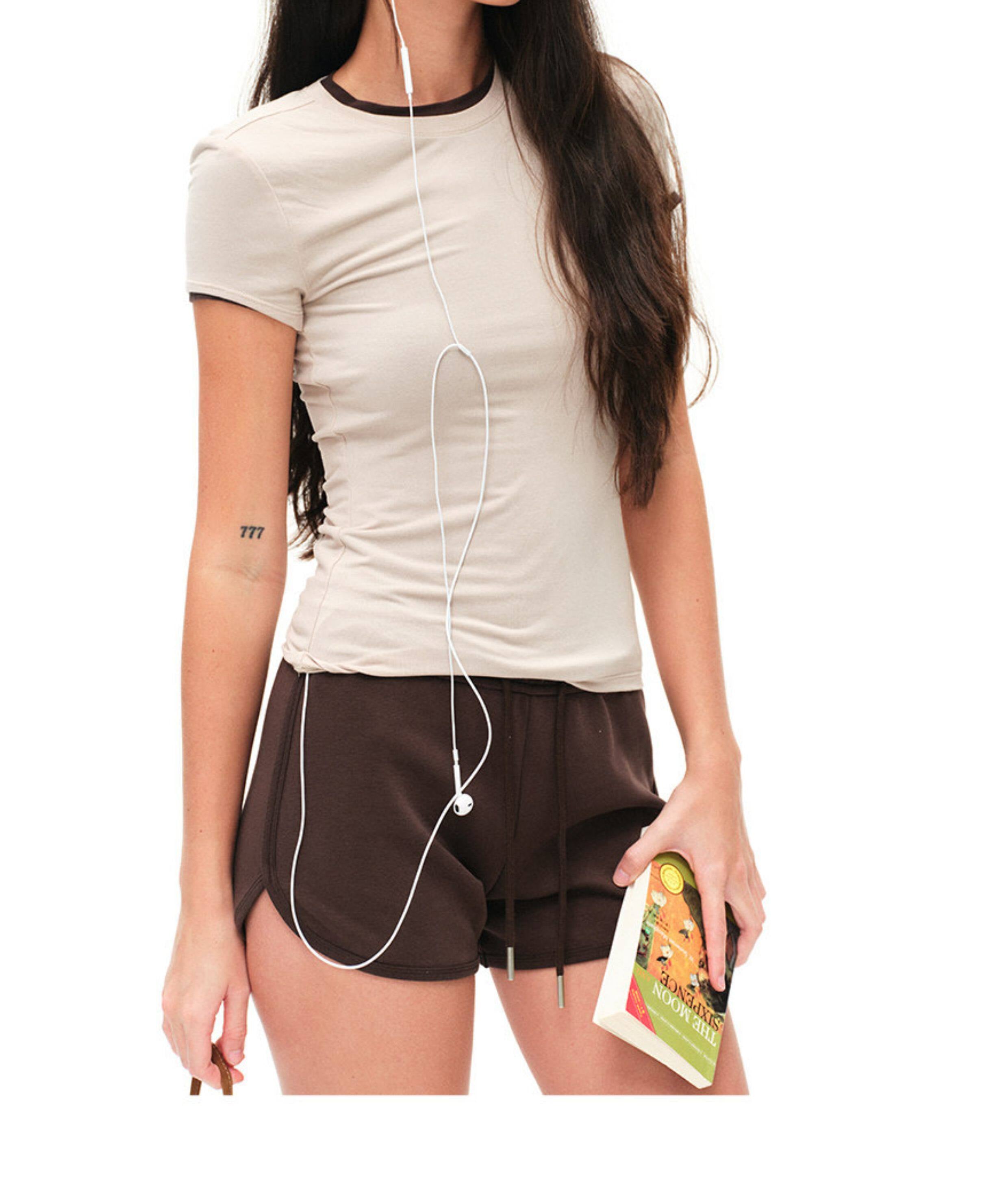 Women's Modal Slim Fit Crew Neck Short Sleeve T-Shirt