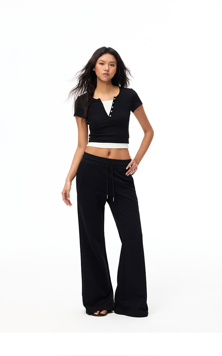 Women's 100% Cotton Wide-Leg Flared Pants