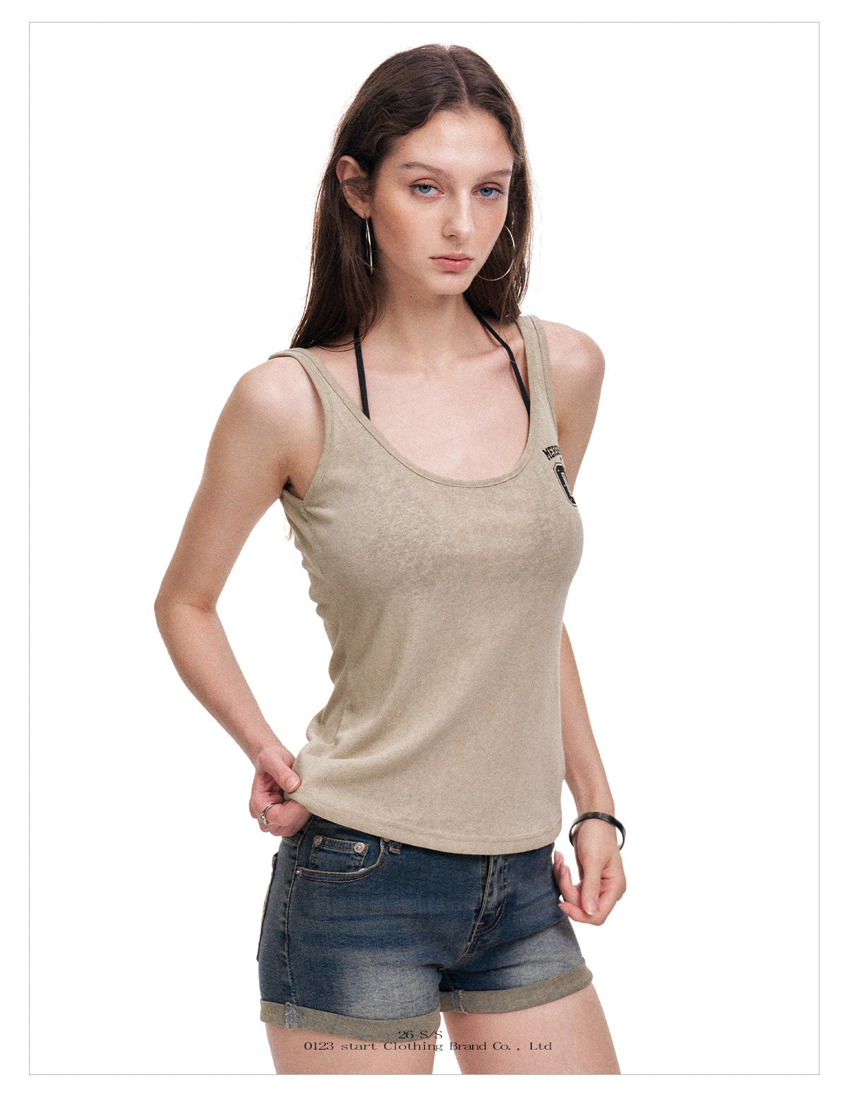 Women's Vintage Khaki Cami Tank Top