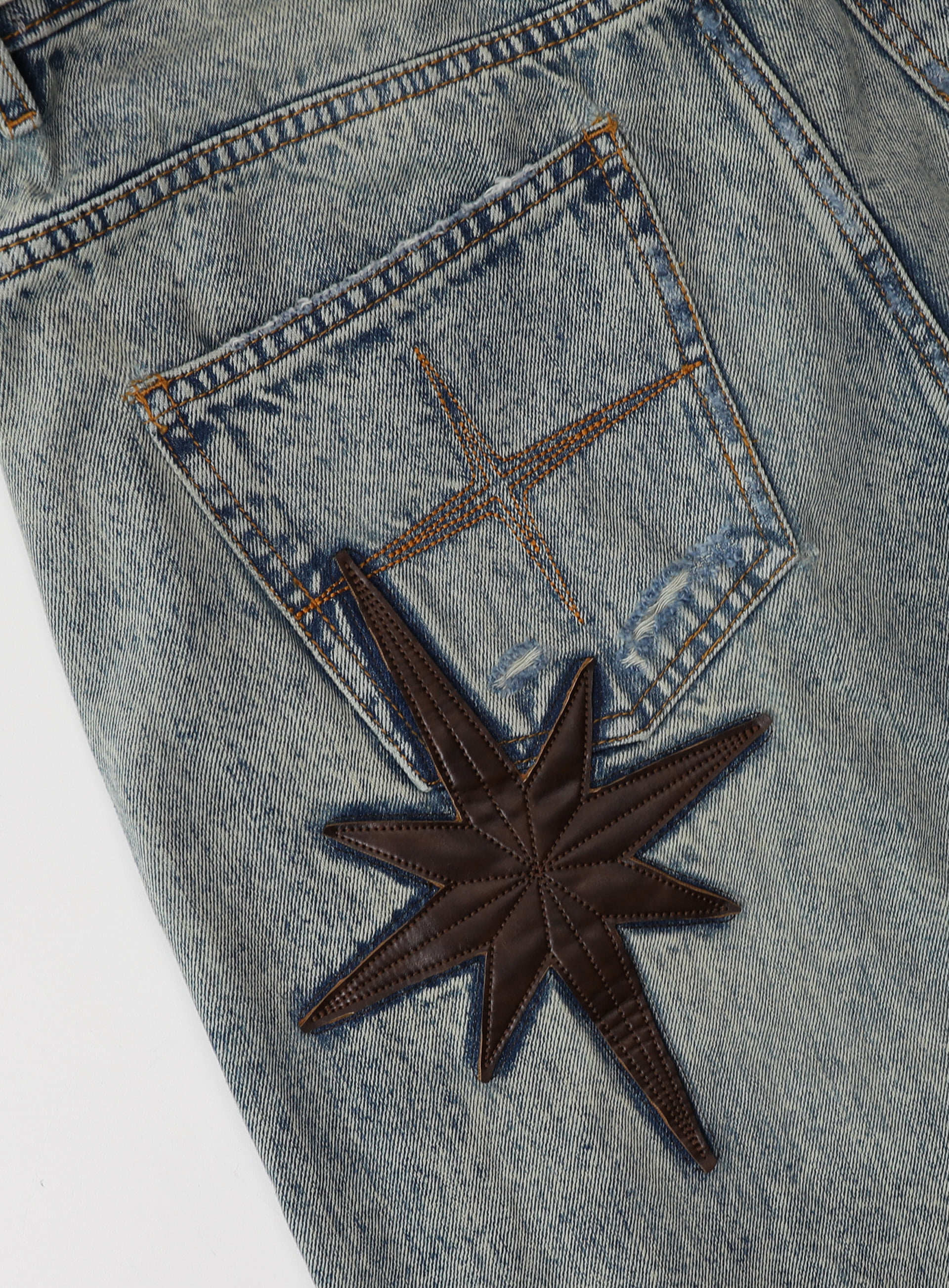 Badblood Women's Vintage Washed Distressed Cropped Straight-Leg Jeans