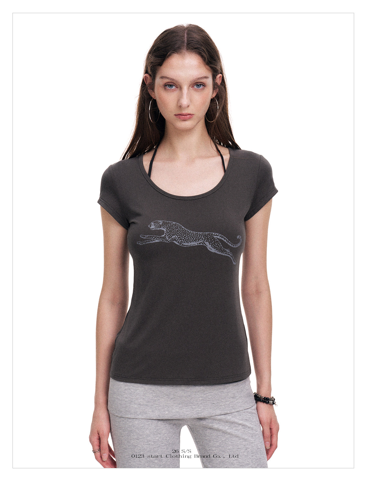 Leopard Print Slim Fit Tee