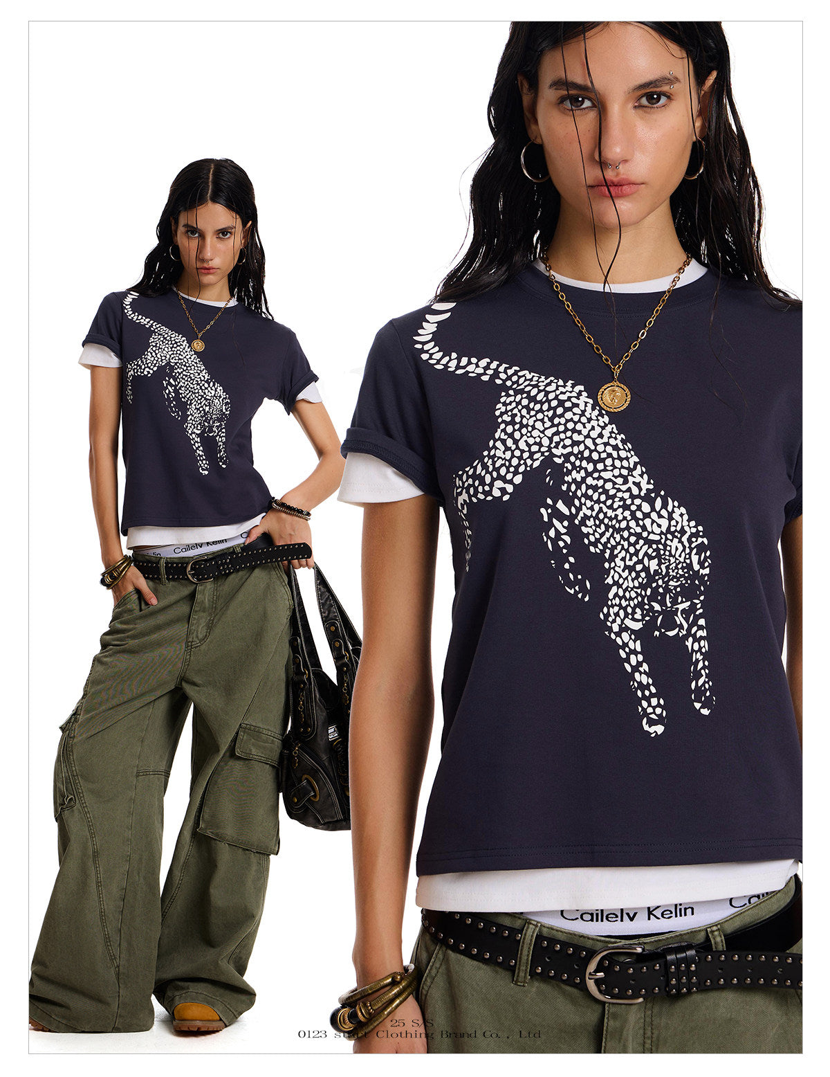Unisex Leopard Graphic Vintage T-Shirt