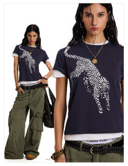 Unisex Leopard Graphic Vintage T-Shirt