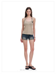 Women's Vintage Khaki Cami Tank Top
