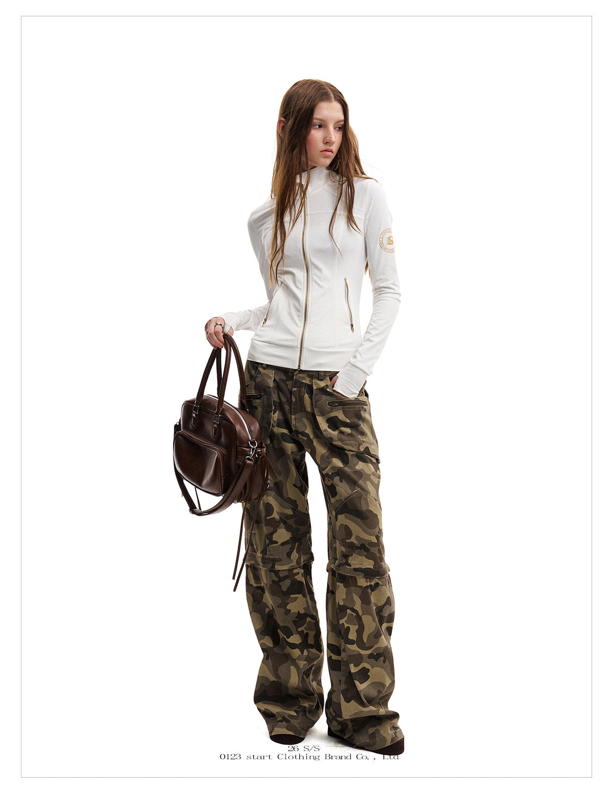 Women's Slim Fit Zip-Up Sun Protection Jacket with Gold Zipper