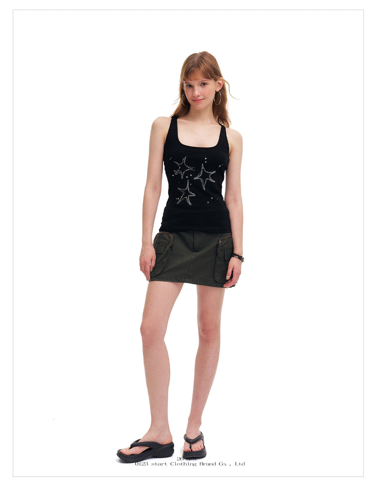 Women's Star Print Racerback Cami Tank Top