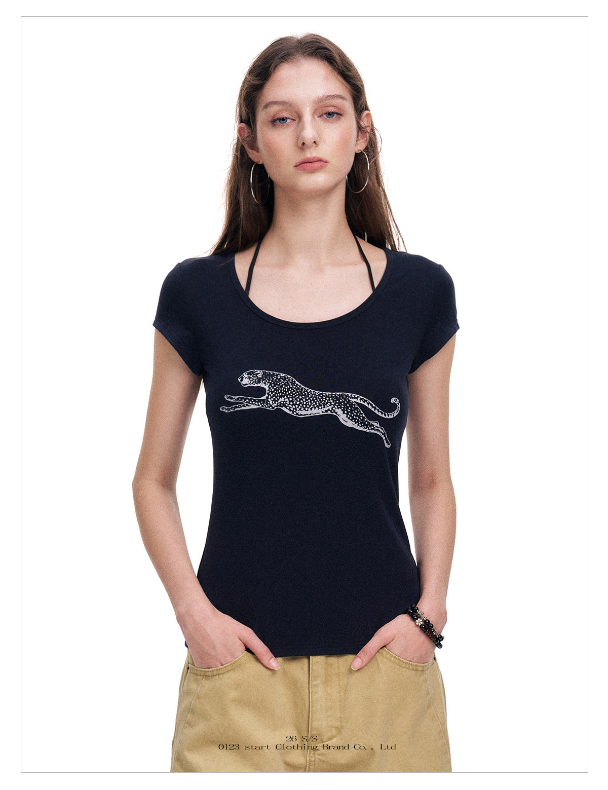 Leopard Print Slim Fit Tee
