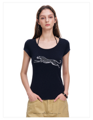 Leopard Print Slim Fit Tee