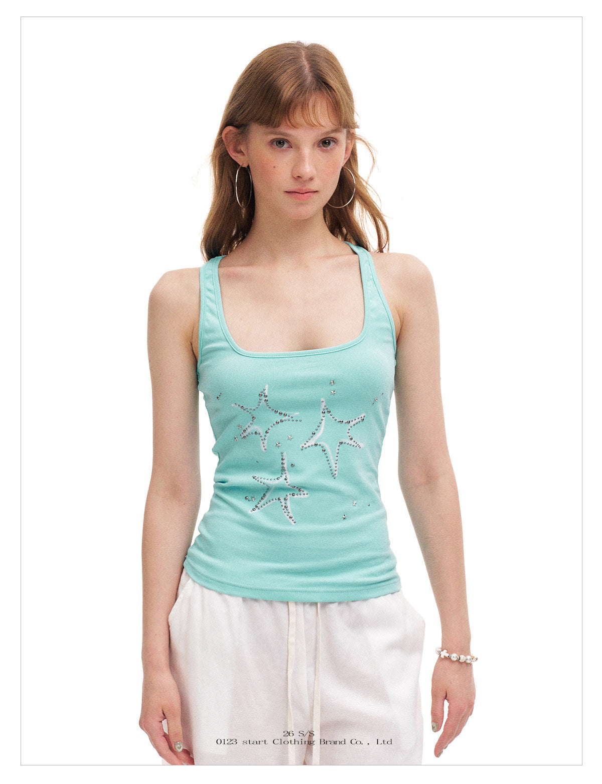 Women's Star Print Racerback Cami Tank Top