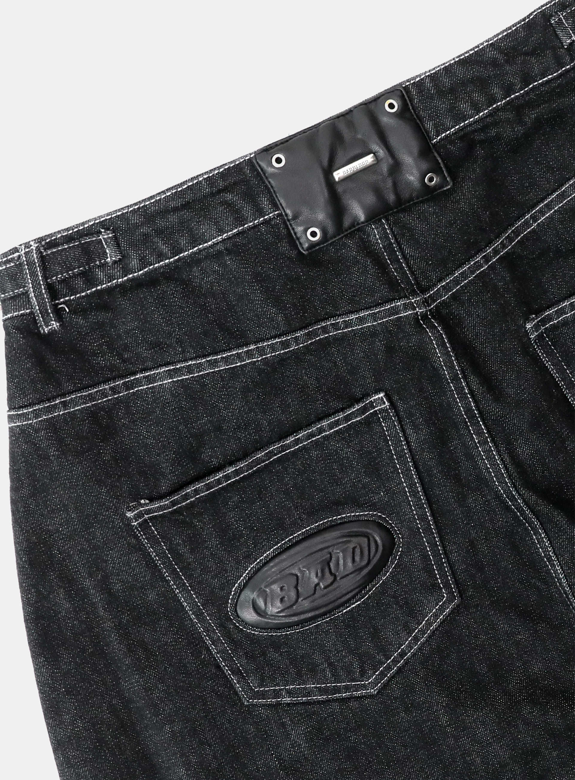 Badblood Women's Vintage Dirty Wash Curved Wide-Leg Jeans