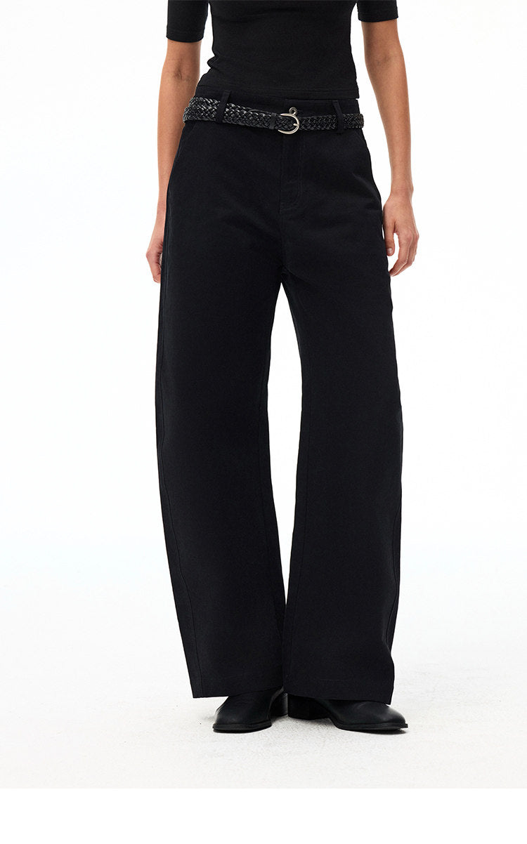 Women's Cotton Barrel Leg Straight Pants