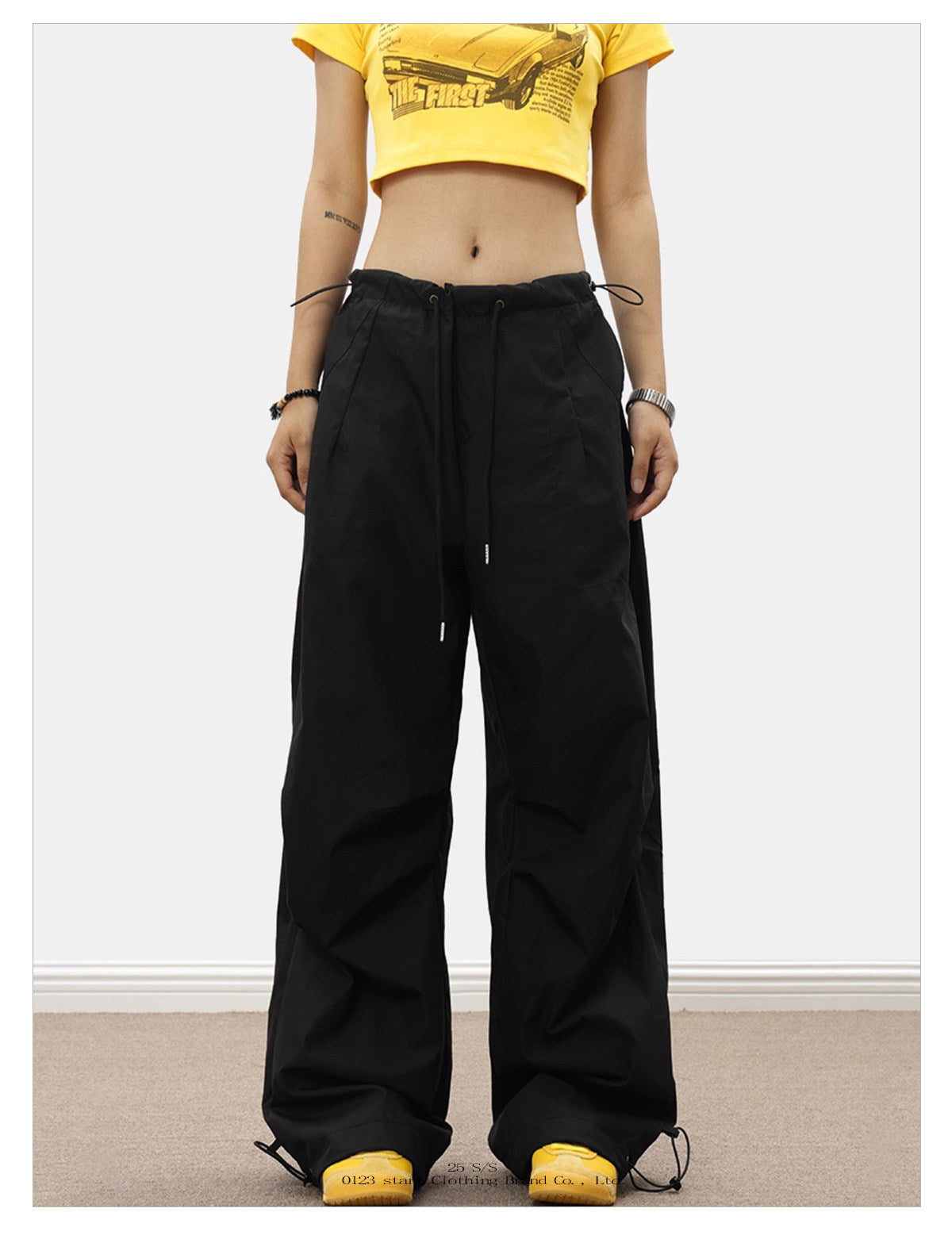 Women's White Parachute Cargo Pants