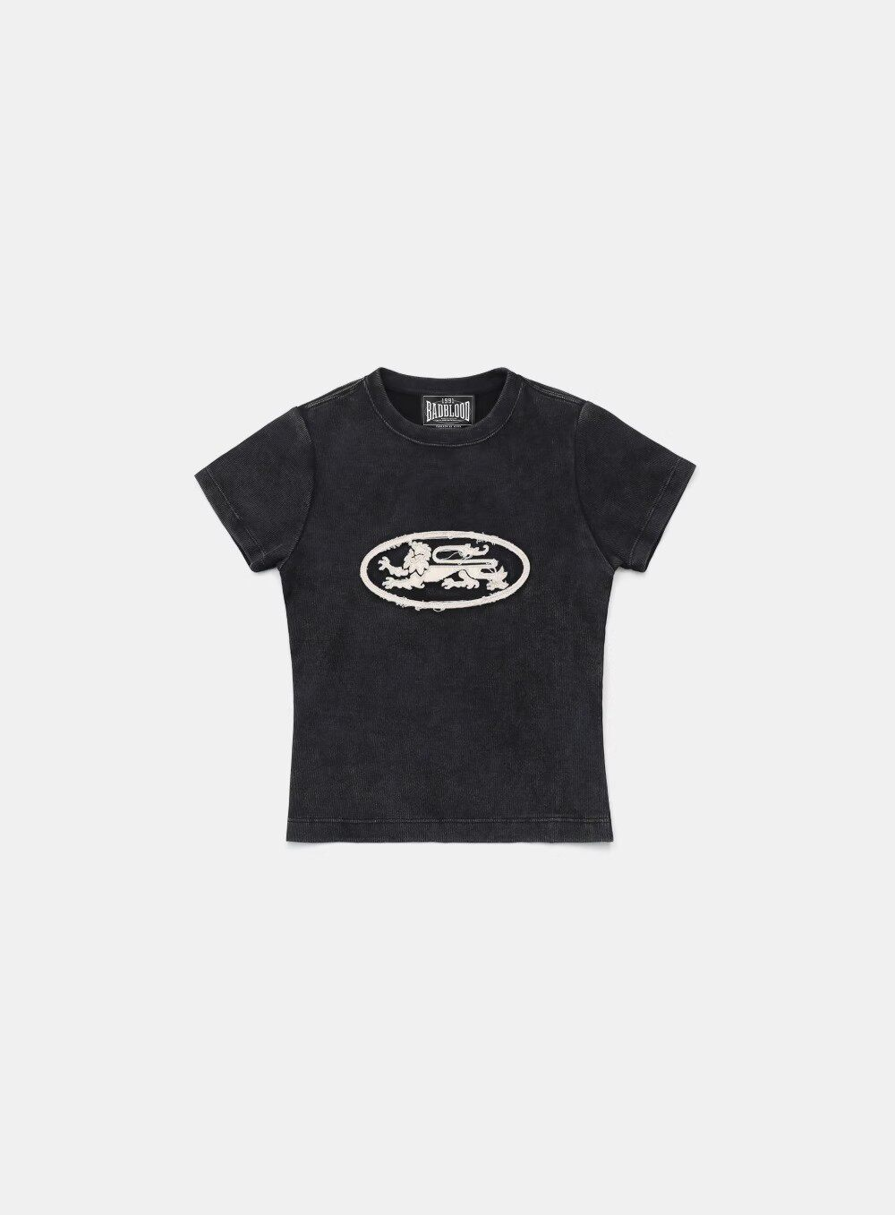Badblood Women's Vintage Washed Embroidered Cropped T-Shirt