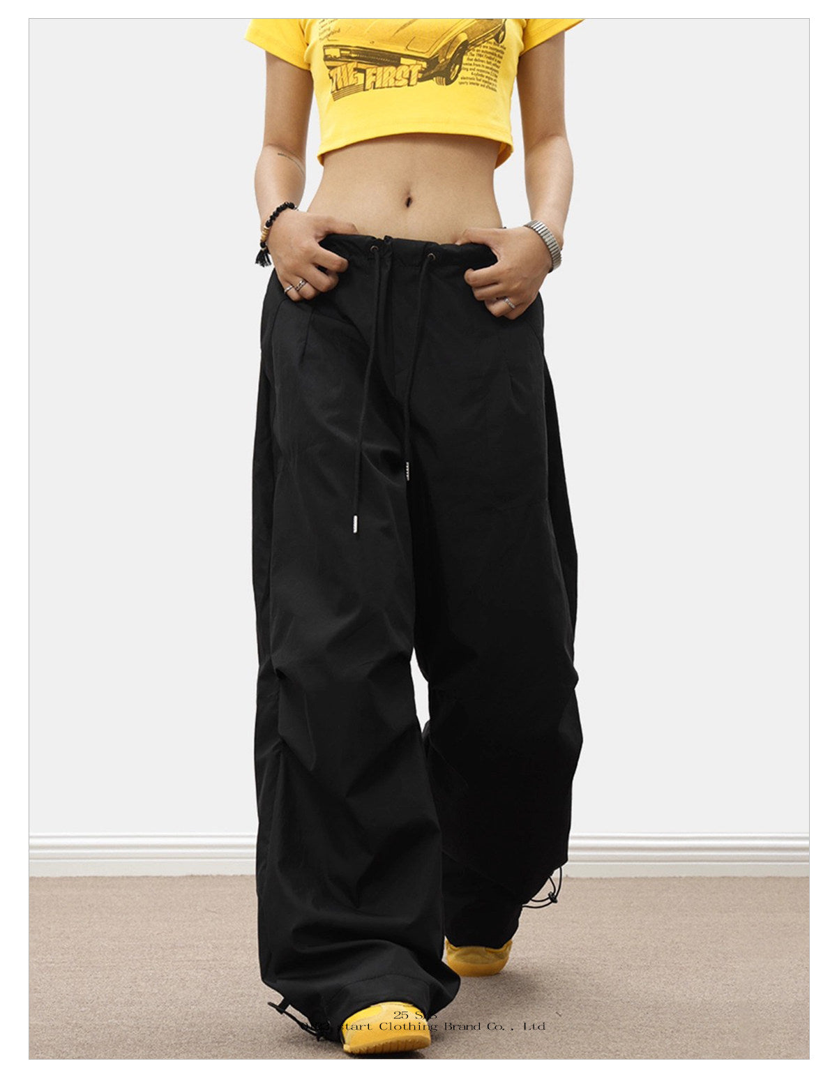 Women's White Parachute Cargo Pants