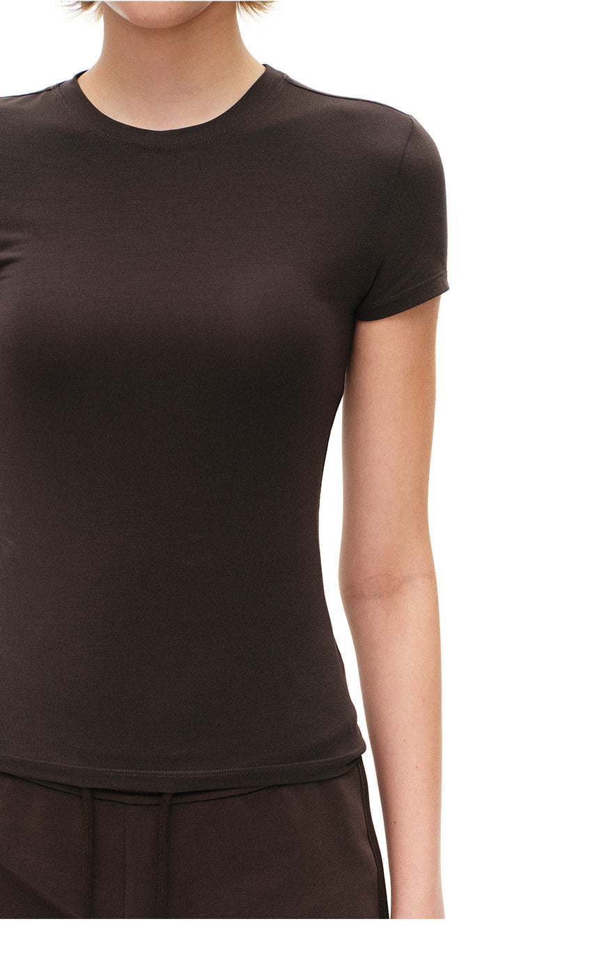 Women's Modal Slim Fit Crew Neck Short Sleeve T-Shirt