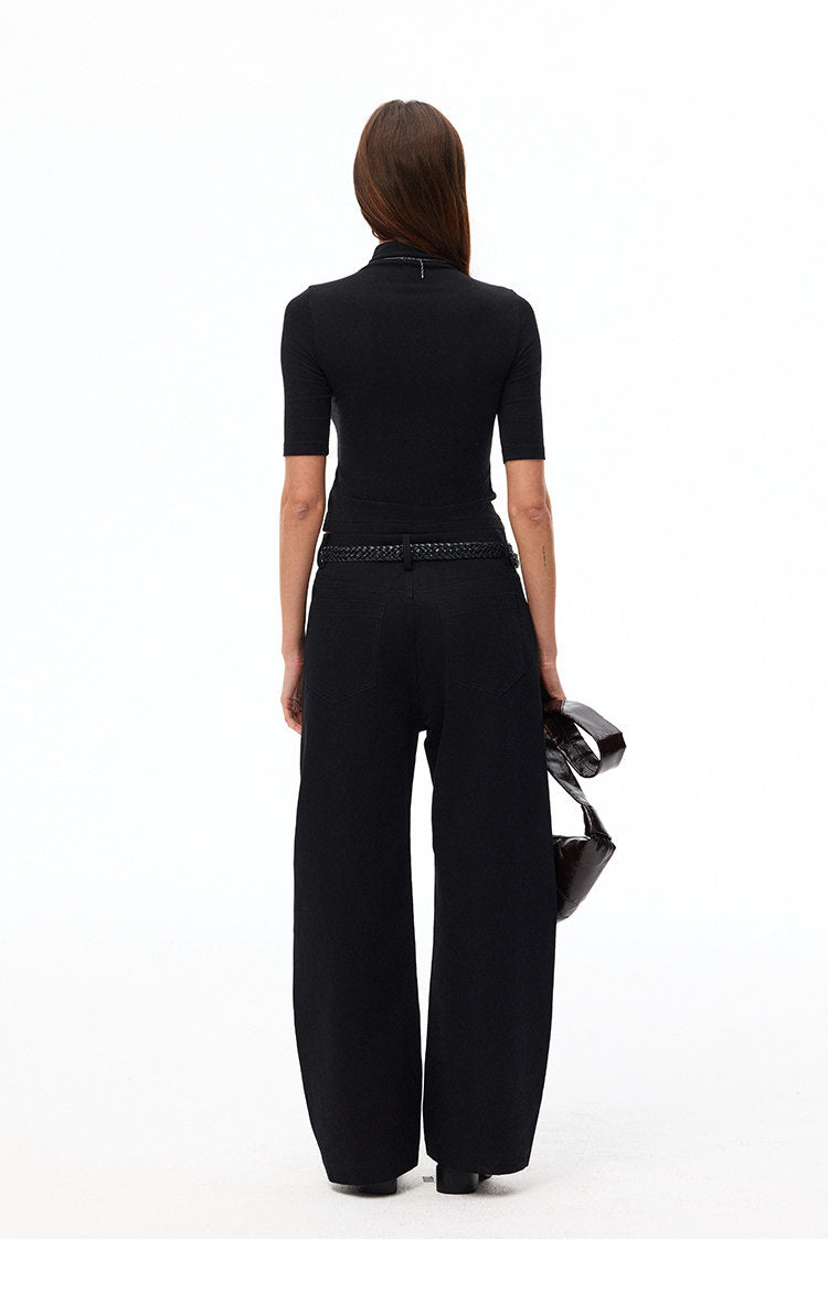 Women's Cotton Barrel Leg Straight Pants