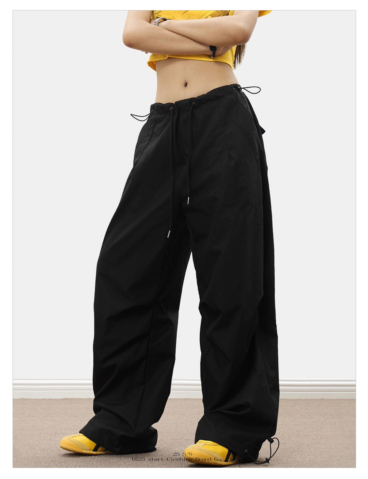 Women's White Parachute Cargo Pants