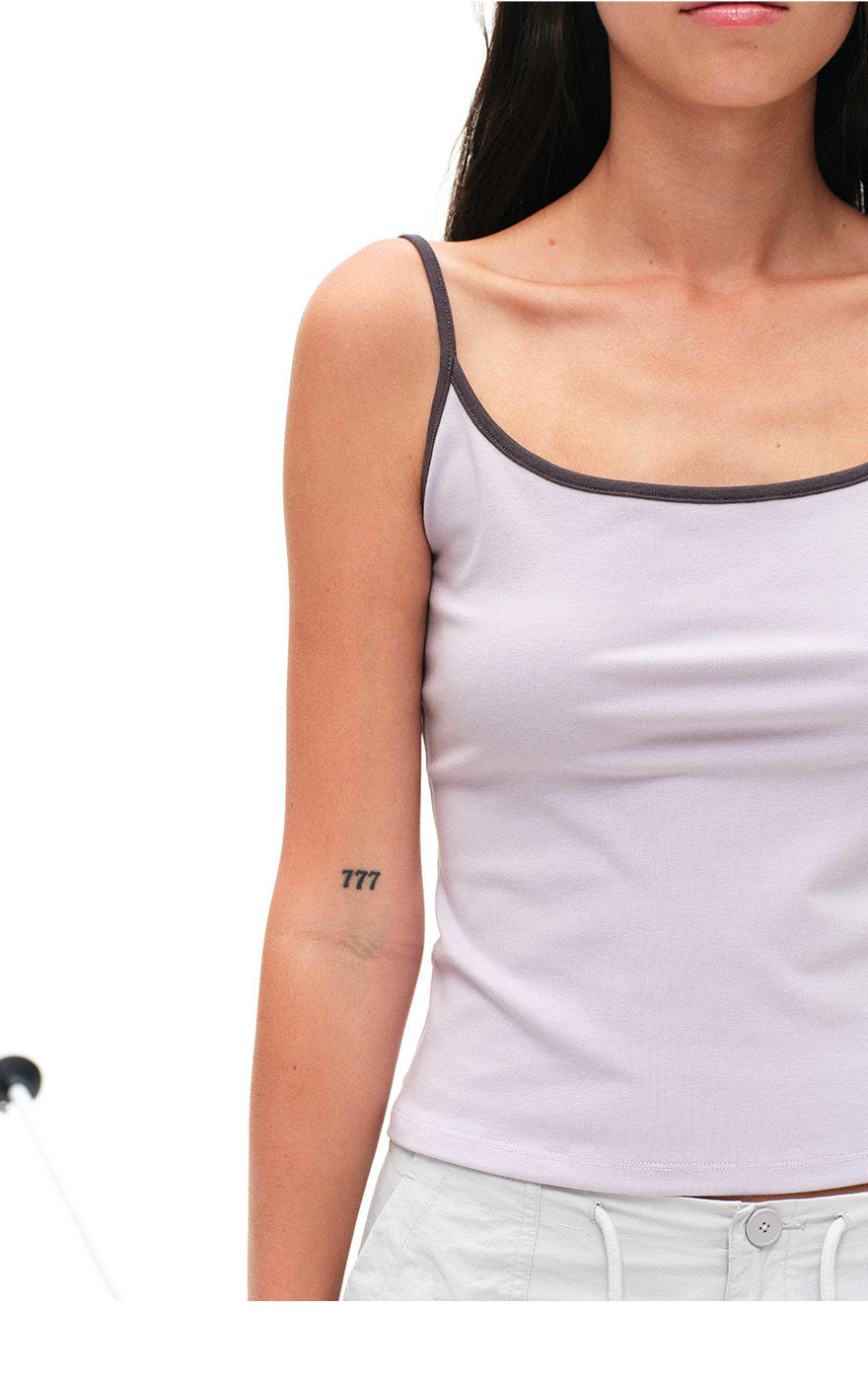 Women's TENCEL™ Cotton Contrast Trim Slim Fit Cami Tank Top