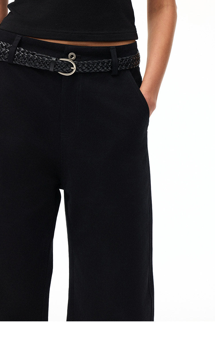 Women's Cotton Barrel Leg Straight Pants