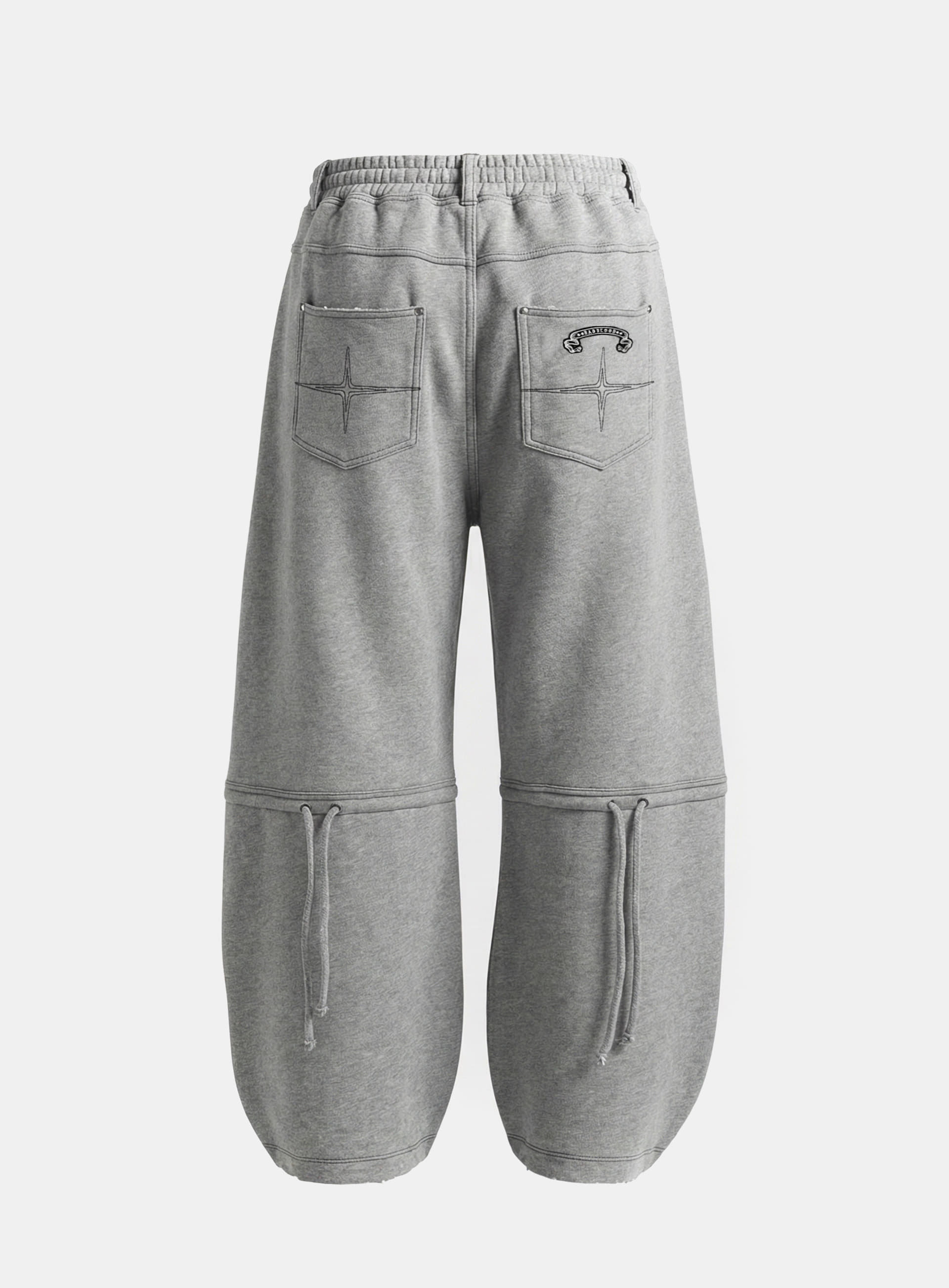 Badblood Unisex Distressed Drawstring Wide-Leg Sweatpants
