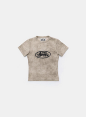 Badblood Women's Vintage Washed Embroidered Cropped T-Shirt