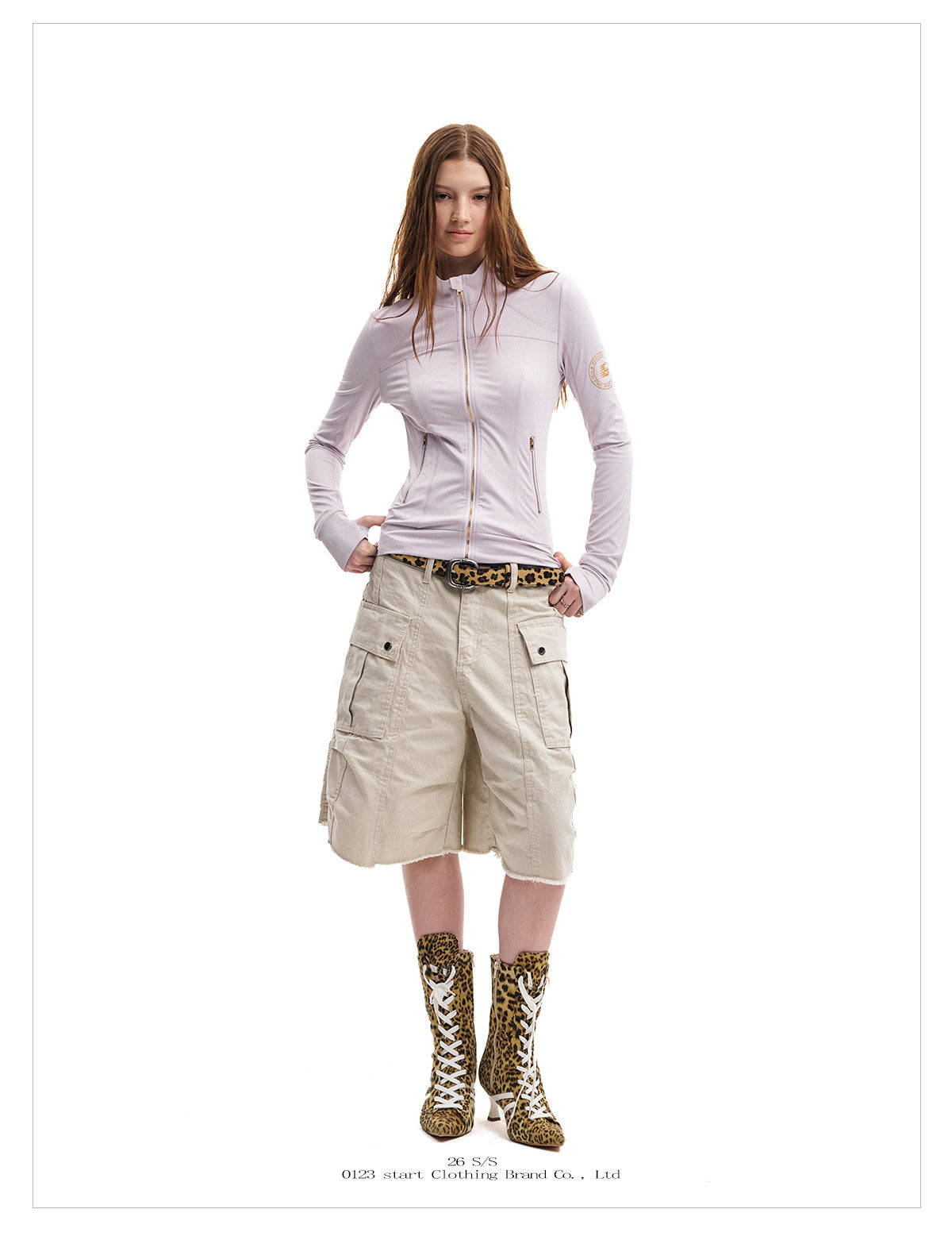 Women's Slim Fit Zip-Up Sun Protection Jacket with Gold Zipper