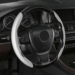 Universal Laser Carbon Fiber Pattern Steering Wheel Cover - Ultra-Thin, Non-Slip, Sweat-Resistant, Comfortable Grip