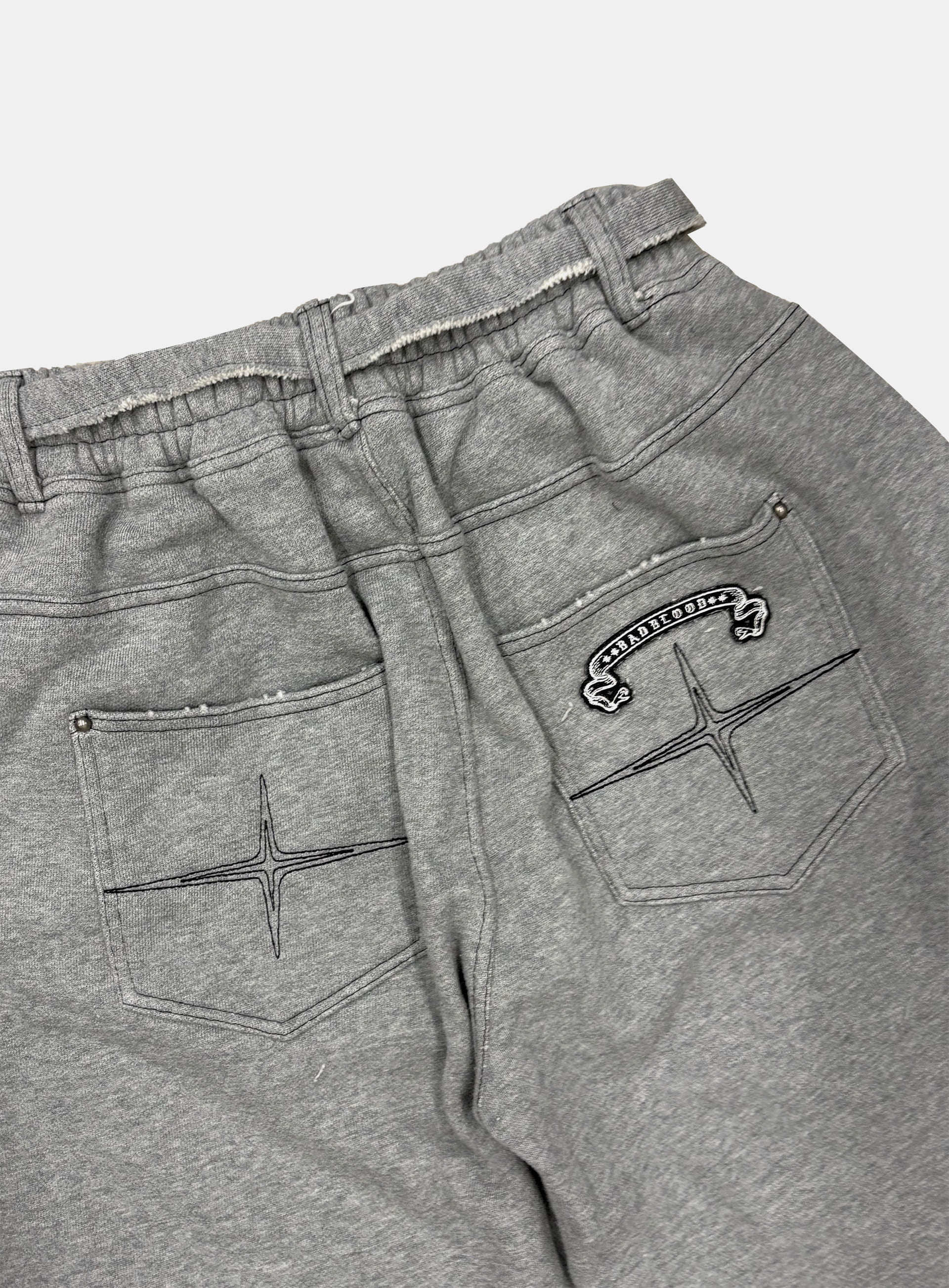 Badblood Unisex Distressed Drawstring Wide-Leg Sweatpants