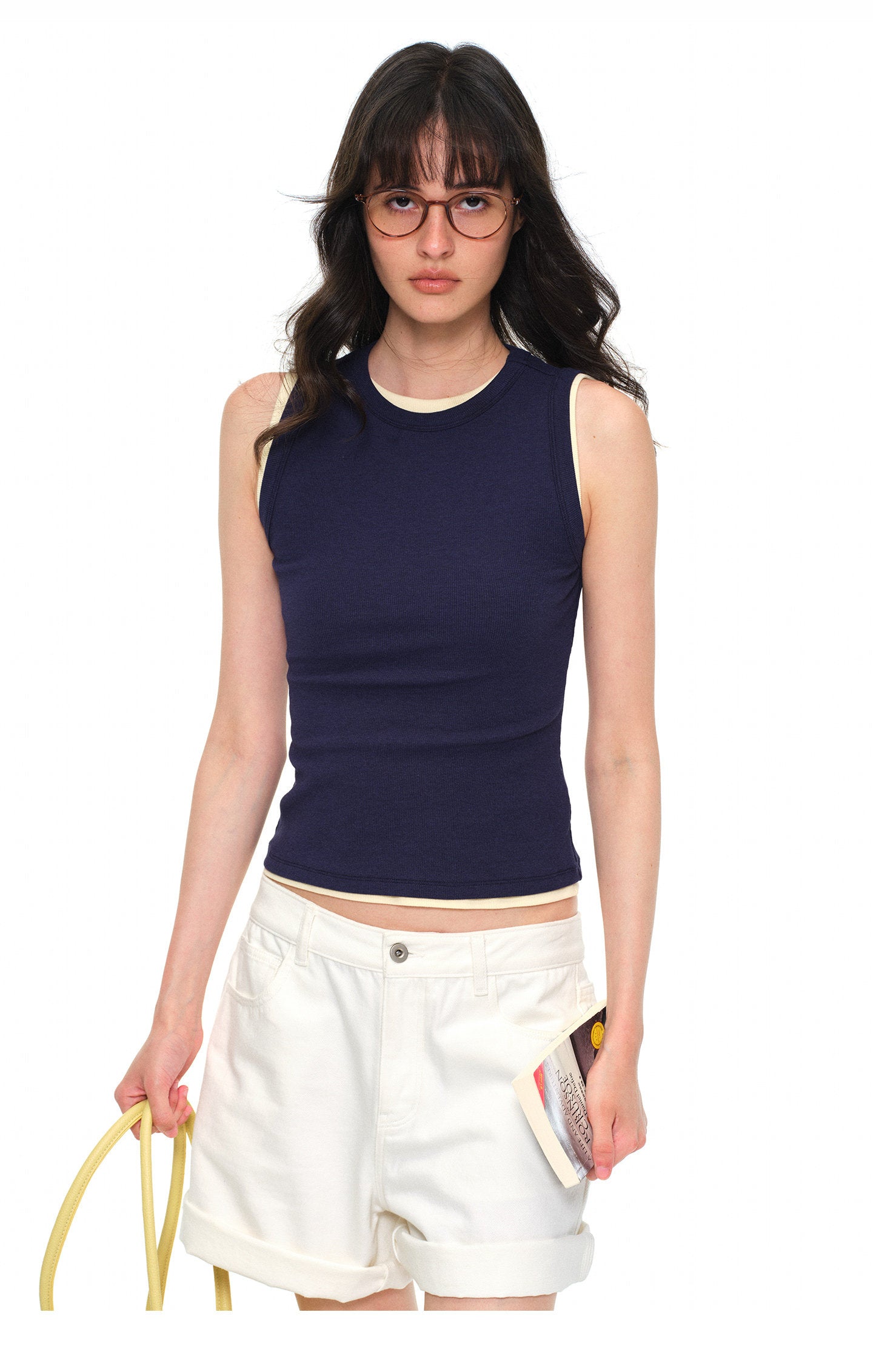 Women's Slim Fit Crew Neck Sleeveless Tank Top